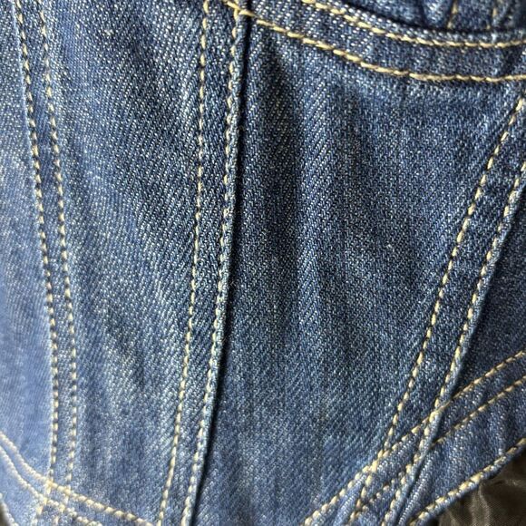 NEW Anthropologie‎ Pilcro sleeveless denim bodice tiered mini dress size large - Picture 6 of 16